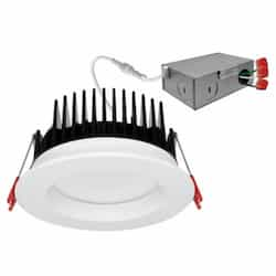 EnVision 4-in 15W Frosted J-Box Canless Downlight, 1300lm, 120V, 5 CCT, WH