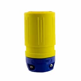 6-20 NEMA Connector, Perma-Link, 2P/3W, 1 Ph, 250V, Small, Yellow