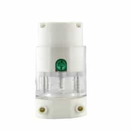 5-20 NEMA Connector, Hospital Grade, 2P/3W, 1 Ph, 125V, SM, Clear