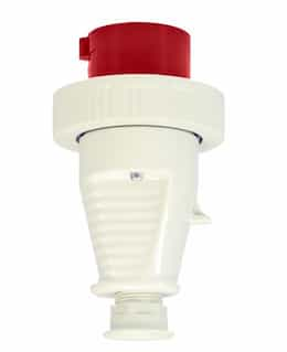 20A Pin & Sleeve Plug, Splash Proof, 480V, 1PH, 2P/3W, Red & Gray