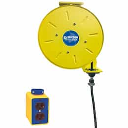 30-ft Retractable Reel, Manual GFCI NEMA 15A Plug & DPLX (2), 14/3 AWG