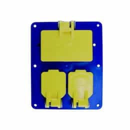 Flip Coverplate for Dual-Side 2-Gang Outlet Box, Duplex/GFCI Duplex