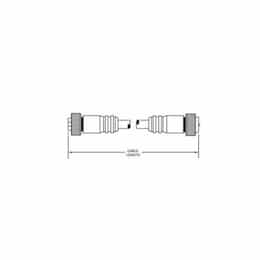 15-ft MiniSync, M Straight, F Straight, Double End, 4-poles, 16 AWG