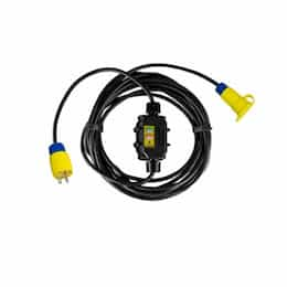 10-ft Inline Portable GFCI 6P Enc. w/ Perma-Tite Wiring, 5-15P & 5-15C