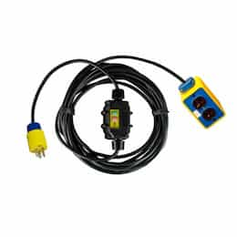 25-ft IND Inline Portable GFCI 6P Enc. W/ Outlet Box, 5-15P & 5-15R