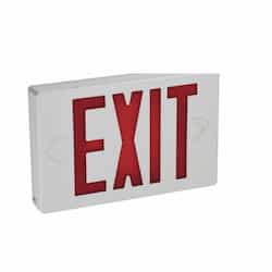 ETi Lighting 2.2W Red LED Exit Sign, Ballast Bypass, 4.2 lm, 120V-277V, 6500K, White