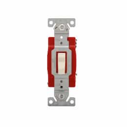 20 Amp 3-Way Toggle Switch, #14-10 AWG, 120-277V, Almond