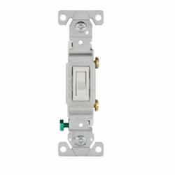 Eaton Wiring 15 Amp Single Pole Toggle Switch, Auto Ground, Residential, White