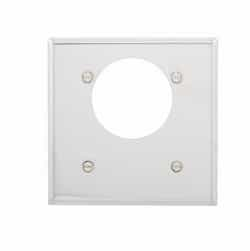 2-Gang Wall Plate, 2.15" Off Center Hole, White