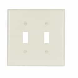 2-Gang Mid-Switch Toggle Switch Wallplate, Almond