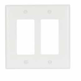 Eaton Wiring 2-Gang Mid-Size Decorator Wallplate, White