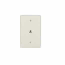 Mid-Size Wall plate w/ Single Coaxial Adapter, Type-F, 1-Gang, Light Almond