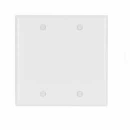 2-Gang Thermoset Blank Wallplate, White