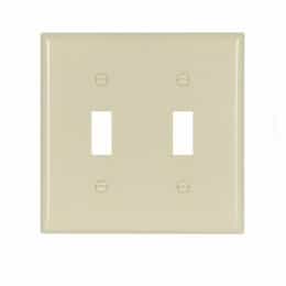 2-Gang Thermoset Toggle Switch Wallplate, Ivory