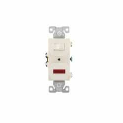 Eaton Wiring 15 Amp Combination Toggle Switch & Pilot Light, Single-Pole, 120V-125V, Almond