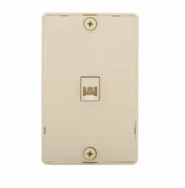 4-Conductor Phone Wall Jack, RJ14, Ivory