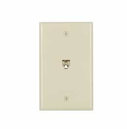 4-Conductor Phone Wall Jack, RJ14 & RJ25, Ivory