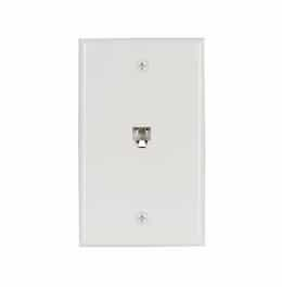 4-Conductor Phone Wall Jack, RJ14 & RJ25, White