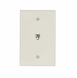 4-Conductor Phone Wall Jack, Mid-Size, Light Almond