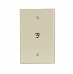 4-Conductor Phone Wall Jack, Mid-Size, Ivory