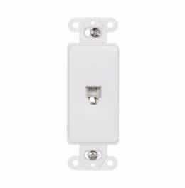 4-Conductor Phone Jack Insert, White 