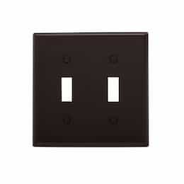 2-Gang Nylon Toggle Switch Wall Plate, Black