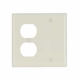 2-Gang Blank & Duplex Wall Plate, Standard, Light Almond