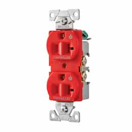 Eaton Wiring 20 Amp Dual Controlled Duplex Receptacle, 2-Pole, #14-10 AWG, 125V, Red