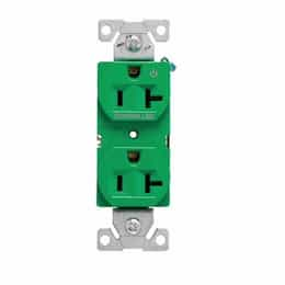 20 Amp Half Controlled Duplex Receptacle, 2-Pole, #14-10 AWG, 125V, Ivory