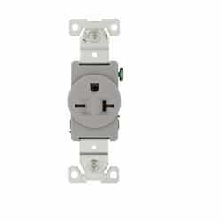 20 Amp NEMA 6-20R 250V Premium Single Receptacle, Gray