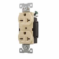 20 Amp NEMA 6-20R 250V Premium Duplex Receptacle, Ivory