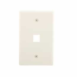 1-Gang 1-Port Flush Mount Modular Wall Plate, Mid-Size, Light Almond