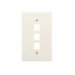 Eaton Wiring 1-Gang 3-Port Flush Mount Modular Wall Plate, Mid-Size, Light Almond