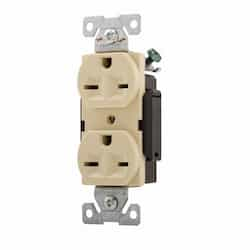 15 Amp 250V Construction Grade Duplex Receptacle, Ivory