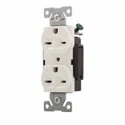 15 Amp 250V Construction Grade Duplex Receptacle, White