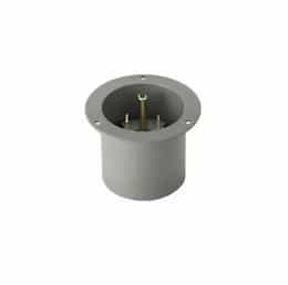 50 Amp Flanged Inlet, NEMA 7-50P, 277V, Grey