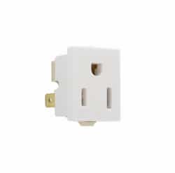 15 Amp Snap-In Receptacle, Square, White
