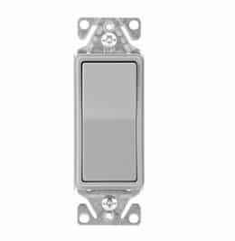 15 Amp Single Pole Rocker Switch, Gray