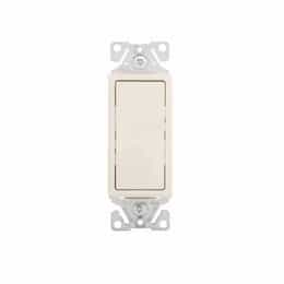 15 Amp Decorator Switch, Single-Pole, #14-12 AWG, 120/277V, Light Almond