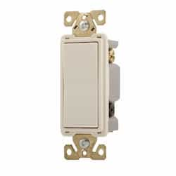 15 Amp 3-Way Rocker Switch, Commercial Grade, Light Almond