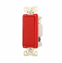 Eaton Wiring 20 Amp Single Pole Rocker Switch, Commercial Grade, Red
