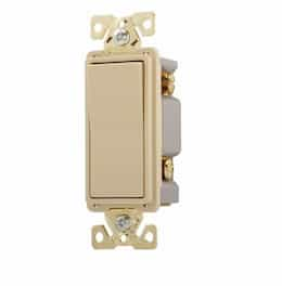 20 Amp Single Pole Rocker Switch, Commercial Grade, Ivory