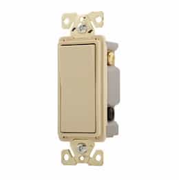 20 Amp Double Pole Rocker Switch, Commercial Grade, Ivory