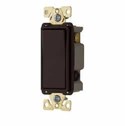 20 Amp 3-Way Rocker Switch, Commercial Grade, Brown