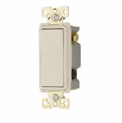 20 Amp 3-Way Rocker Switch, Commercial Grade, Light Almond