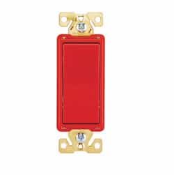 20 Amp 3-Way Rocker Switch, Commercial Grade, Red
