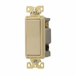 20 Amp 3-Way Rocker Switch, Commercial Grade, Ivory