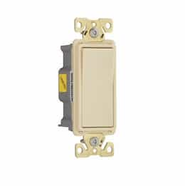 20 Amp Single Pole Lighted Rocker Switch, Ivory