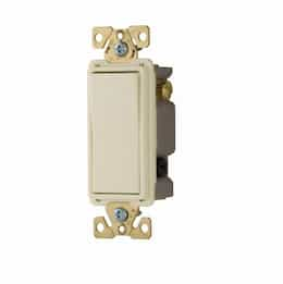 20 Amp 4-Way Lighted Rocker Switch, Light Almond