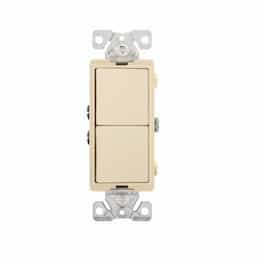 15 Amp Rocker Switch, Single Pole, 120V, Ivory